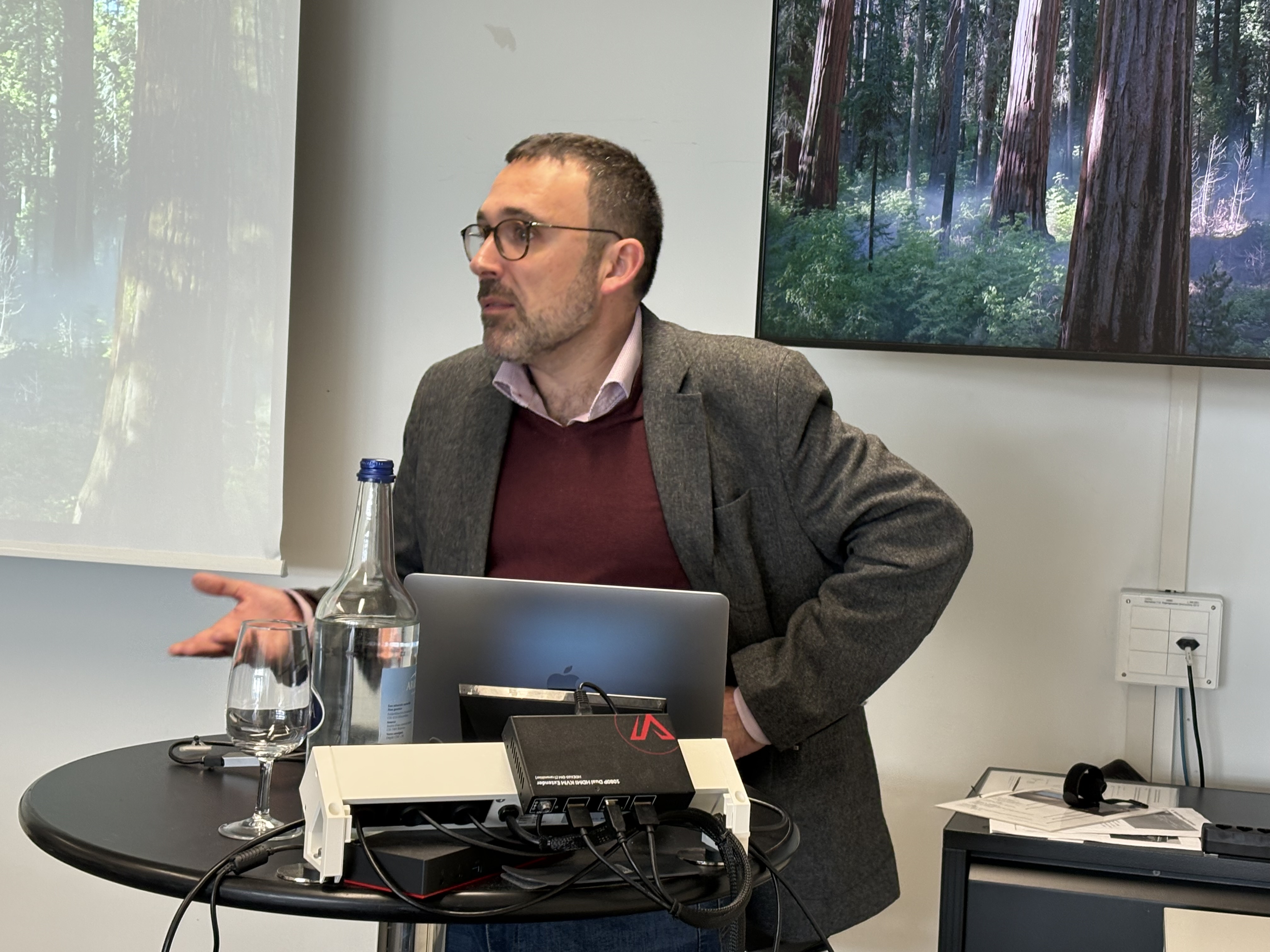 A professor presenting